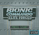 Title screen of the game Bionic Commando - Elite Forces on Nintendo Game Boy Color
