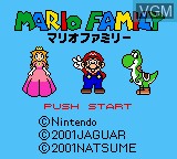 Title screen of the game Jaguar Mishin Sashi Senyou Soft - Mario Family on Nintendo Game Boy Color
