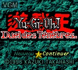 Title screen of the game Yu-Gi-Oh! - Duel des Ténèbres on Nintendo Game Boy Color