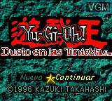 Title screen of the game Yu-Gi-Oh! - Duelo en las Tinieblas on Nintendo Game Boy Color