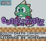 Title screen of the game Classic Bubble Bobble on Nintendo Game Boy Color