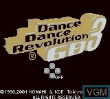 Title screen of the game Dance Dance Revolution GB3 on Nintendo Game Boy Color
