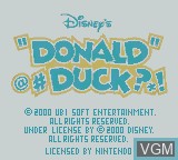 Title screen of the game Donald Duck - Goin' Quackers on Nintendo Game Boy Color