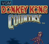 Title screen of the game Donkey Kong Country on Nintendo Game Boy Color