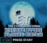 Title screen of the game E.T. The Extra-Terrestrial - Escape from Planet Earth on Nintendo Game Boy Color