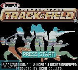 Title screen of the game ESPN International Track & Field on Nintendo Game Boy Color