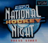 Title screen of the game ESPN National Hockey Night on Nintendo Game Boy Color