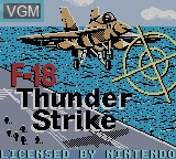Title screen of the game F-18 Thunder Strike on Nintendo Game Boy Color