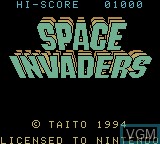 Title screen of the game Space Invaders on Nintendo Game Boy Color