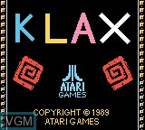 Title screen of the game Klax on Nintendo Game Boy Color