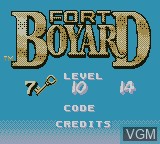 Title screen of the game Fort Boyard on Nintendo Game Boy Color