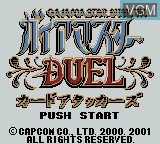 Title screen of the game Gaia Master Duel Card Attacks on Nintendo Game Boy Color