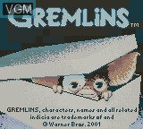 Title screen of the game Gremlins - Unleashed on Nintendo Game Boy Color