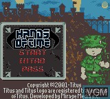 Title screen of the game Hands of Time on Nintendo Game Boy Color