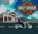 Title screen of the game Harley Davidson - Race Across America on Nintendo Game Boy Color