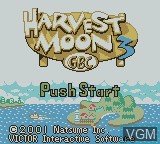 Title screen of the game Harvest Moon 3 GBC on Nintendo Game Boy Color