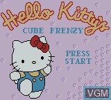 Title screen of the game Hello Kitty's Cube Frenzy on Nintendo Game Boy Color