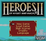 Title screen of the game Heroes of Might and Magic II on Nintendo Game Boy Color