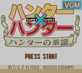 Title screen of the game Hunter X Hunter - Hunter no Keifu on Nintendo Game Boy Color