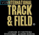 Title screen of the game International Track & Field on Nintendo Game Boy Color