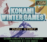 Title screen of the game Konami Winter Games on Nintendo Game Boy Color