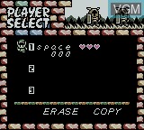 Menu screen of the game Legend of Zelda, The - Link's Awakening DX on Nintendo Game Boy Color