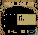 Menu screen of the game Legend of Zelda, The - Oracle of Ages on Nintendo Game Boy Color