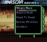 Menu screen of the game NASCAR 2000 on Nintendo Game Boy Color