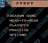 Menu screen of the game NBA Jam 99 on Nintendo Game Boy Color