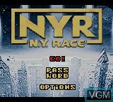 Menu screen of the game NYR - New York Race on Nintendo Game Boy Color