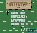 Menu screen of the game NFL Blitz on Nintendo Game Boy Color