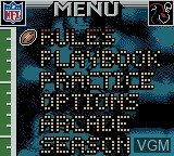 Menu screen of the game NFL Blitz 2001 on Nintendo Game Boy Color