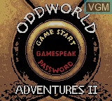 Menu screen of the game Oddworld Adventures 2 on Nintendo Game Boy Color