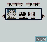 Menu screen of the game Pocket Bowling on Nintendo Game Boy Color