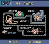 Menu screen of the game Pocket GT on Nintendo Game Boy Color