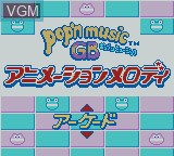 Menu screen of the game Pop'n Music GB Animation Melody on Nintendo Game Boy Color