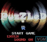 Menu screen of the game Puzzled on Nintendo Game Boy Color