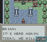 Menu screen of the game Quest - Brian's Journey on Nintendo Game Boy Color