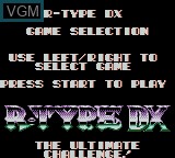Menu screen of the game R-Type DX on Nintendo Game Boy Color