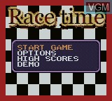Menu screen of the game Race Time on Nintendo Game Boy Color