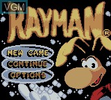 Menu screen of the game Rayman - Mister Dark no Wana on Nintendo Game Boy Color