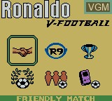 Menu screen of the game Ronaldo V-Football on Nintendo Game Boy Color