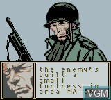 Menu screen of the game Sgt. Rock - On the Frontline on Nintendo Game Boy Color