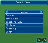 Menu screen of the game Soccer Manager on Nintendo Game Boy Color