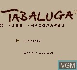 Menu screen of the game Tabaluga on Nintendo Game Boy Color