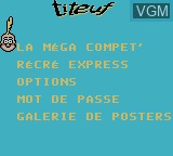 Menu screen of the game Titeuf on Nintendo Game Boy Color