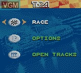 Menu screen of the game TOCA Touring Car Championship on Nintendo Game Boy Color