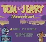 Menu screen of the game Tom and Jerry - Mouse Hunt on Nintendo Game Boy Color