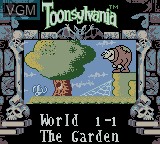 Menu screen of the game Toonsylvania on Nintendo Game Boy Color