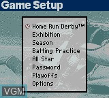 Menu screen of the game All-Star Baseball 2001 on Nintendo Game Boy Color